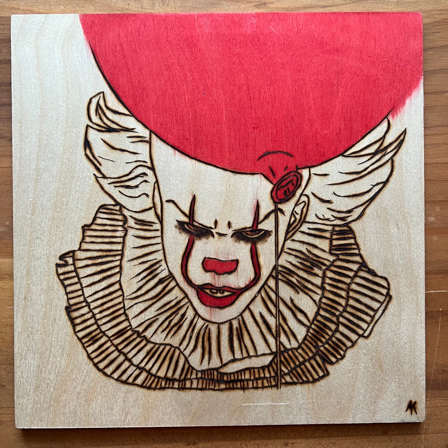 Pennywise with Balloon Wood Panel